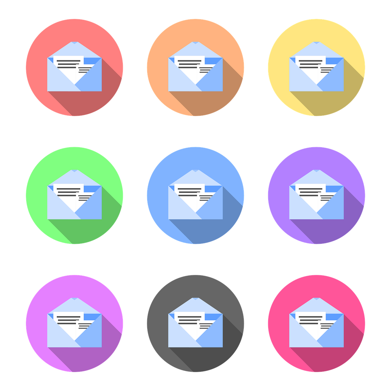 Emails segmented into different colors