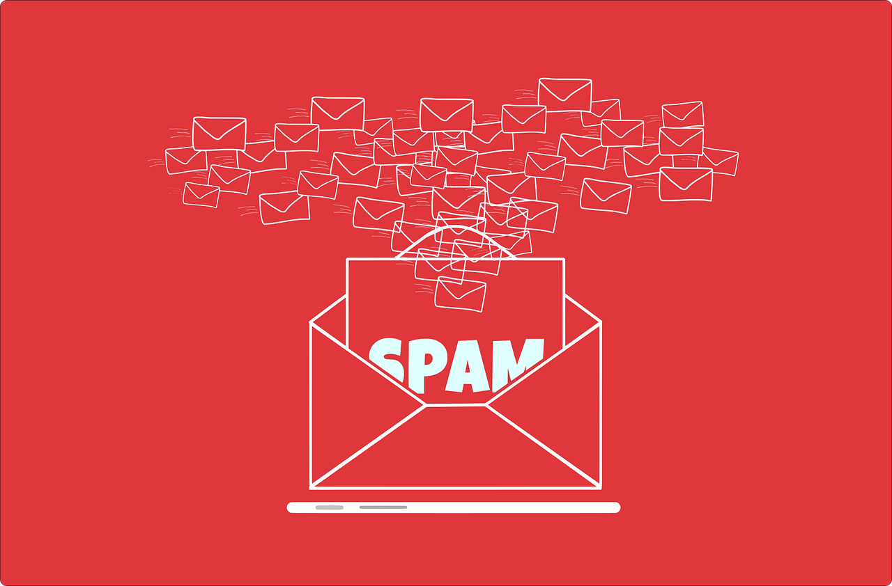 Envelope with a spam email trap inside