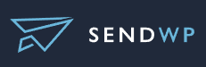 SendWP logo with blue paper airplane